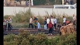 اصطدام قطار بجرار زراعي