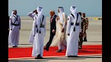 أمير قطر يستقبل ترامب