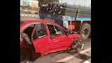 تصادم الملاكي الثانية في نقل محملة بالحديد