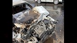 النيران التهمت محرك السيارة