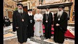 الوفد القبطي يلتقي بابا الڤاتيكان الجديد -(صور)