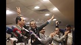 احتفالات خالد البلشي بعد فوزه بمقعد نقيب الصحفيين لدورة ثانية