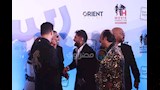 تامر حسني ومحمد ثروت والهام شاهين وأحمد سعد وعصام السقا في العرض الخاص لفيلم ريستارت 