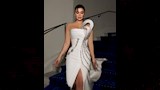هدى الاتربي بفستان ابيض في مهرجان كان السينمائي 