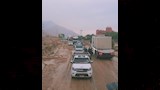 اثار مياه السيل على طريق السخنة