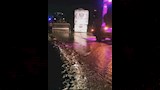 مياه السيل قطعت طريق السخنة