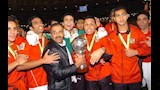 عبداللاه جلال مع كأس أفريقيا بعد الفوز على الصفاقسي
