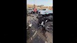 تريلا تقتحم معرض سيارات شهير بالقطامية والخسائر بالملايين