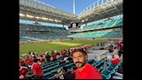 خالد سليم أثناء تشجيع الأهلي من ملعب هارد روك
