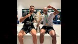 حمزة المثلوثي مع شيكابالا بعد الفوز بكأس السوبر الأفريقي