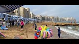 استقرار أمواج البحر بشواطئ الإسكندرية 