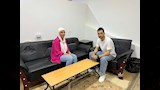 هند عواد مراسلة مصراوي مع أحمد إبراهيم لاعب الزمالك السابق ومدير تعاقدات الترسانة أثناء إجراء الحوار 