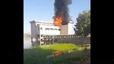 حريق محول كهرباء فى محطة ري