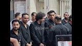 حزن محمود الليثي في عزاء أحمد عامر