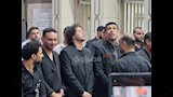 حزن محمود الليثي في عزاء أحمد عامر 