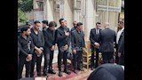 مصطفى كامل نقيب الموسيقيين ومحمود الليثي وحمادة الليثي يستقبلان المعزين في أحمد عامر 