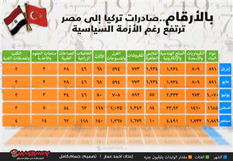 صادرات تركيا إلى مصر ترتفع رغم الأزمة السياسية.. ''انفوجراف)