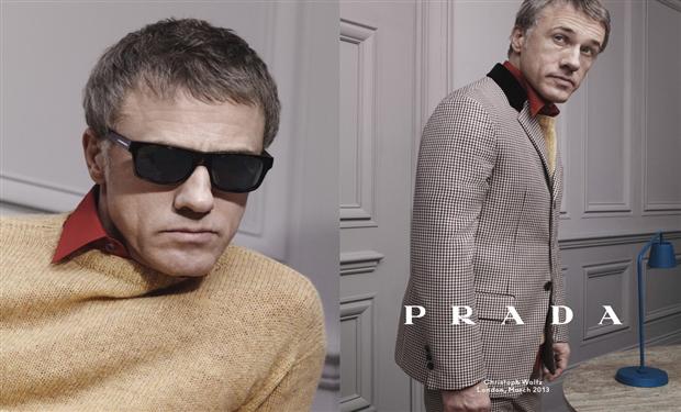 دار Prada تختار الفائز كريستوف والتز لمجموعتها الرجالية لخريف 2013