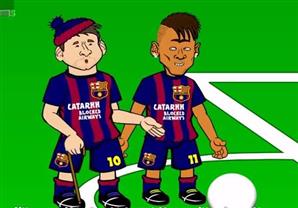 كرتون يسخر من "العجوز" ميسي في الكلاسيكو الإسباني