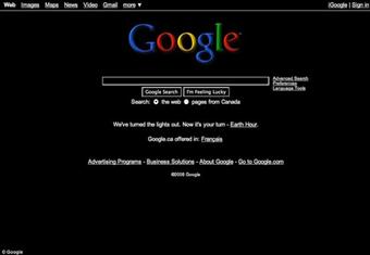 بالصور- في ساعة الأرض: جوجل يتحول إلى ''سواد'' ومُدن العالم تطفئ أضوائها