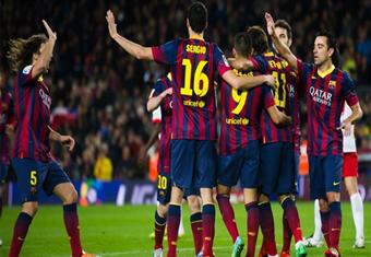 برشلونة يقلص الفارق مع الريال لنقطة بسحق ألميريا بالأربعة