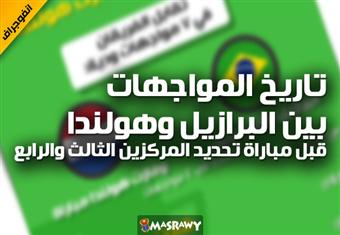 تاريخ مواجهات البرازيل وهولندا "انفوجراف"