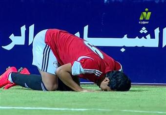 عمرو جمال يسجل هدف الفوز للمنتخب المصري أمام كينيا