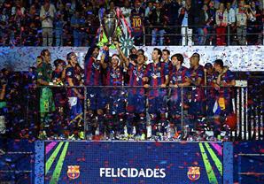 مراسم تتويج برشلونة بلقب دوري الأبطال للمرة الخامسة في تاريخهم