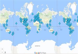 خريطة ذكية تضم رموز مرور شبكات "الواي فاي" في مطارات العالم