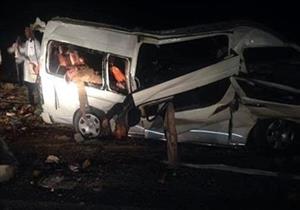 مصرع شخص وإصابة 6 آخرين في انقلاب ميكروباص بـ"صحراوي" بني سويف