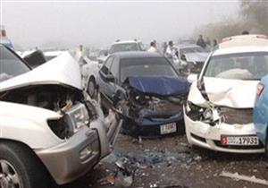 مصرع وإصابة 9 أشخاص إثر تصادم 4 سيارات على طريق رأس سدر ـ الطور