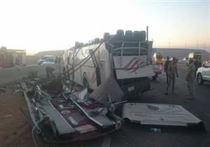 الصحة: مصرع مواطن وإصابة 29 آخرين في حادث انقلاب أتوبيس بالسويس