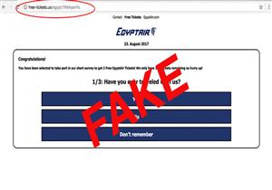 مصر للطيران تحذر من موقع وهمي يوزع تذاكر مجانية
