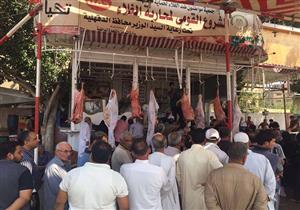 قبل ساعات من عيد الأضحى.. زحام على منافذ بيع اللحوم بالدقهلية 