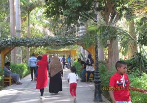 بالصور.. إقبال على حديقة النباتات في أسوان ثالث أيام العيد  