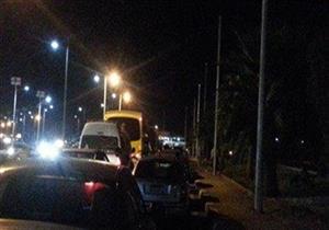 شلل مروري أعلى كوبري أكتوبر إثر تصادم 4 سيارات