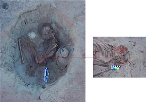 بالصور.. الكشف عن دفنة لـ"امرأة حامل" في منطقة غرب أسوان الأثرية