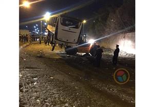 بالصور.. رفع حطام أتوبيس حادث الهرم الإرهابي