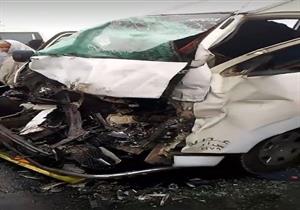 10 مصابين في انقلاب ميكروباص أعلى "دائري المنيب"