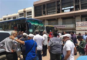  بالصور.. حافلات الزمالك تتجه نحو برج العرب.. وتحذير من وجود الأولتراس