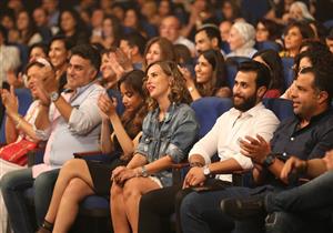 بالصور- إيمان العاصي وتامر حبيب يحضران حفل محمد الشرنوبي وتانيا صالح