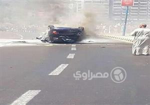 بالصور.. مصرع مواطن وتفحم سيارة في حادث مروع على كورنيش الإسكندرية