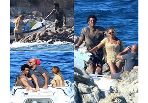 بالصور- بيونسيه وجي زي في زيارة لمركبة محطمة في إيطاليا 