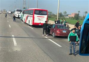 صور- الاعتداء على أتوبيسات جماهير النادي المصري في دمياط قبل مباراة بيراميدز