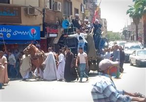 بالصور.. مسيرات احتفالية بمولد سيدي أبوالحجاج في الأقصر