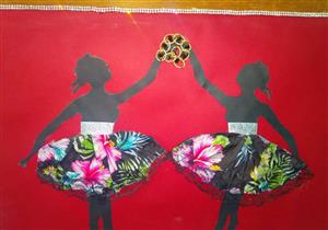 بالذرة والقهوة والكركدية.. طلاب طورسيناء يبدعون بلوحات فنية من الحبوب (صور)