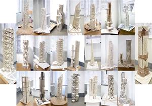 طلاب الجامعة الألمانية يصممون 41 مجسمًا لأبراج العلمين الجديدة