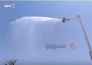 فيديو.. تجربة حية لسيارة إطفاء تكلفتها 25 مليون جنيه في الوادي الجديد