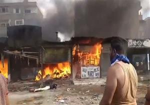 الحماية المدنية تحاول السيطرة على حريق بمحلات النهضة