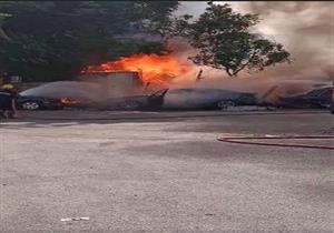 سرعة الوصول منعت كارثة.. تفحم 3 سيارات بجوار مستشفى العجوزة- (صور)